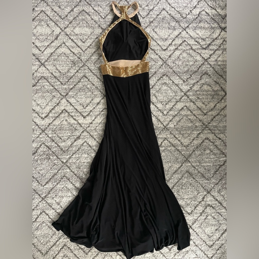 Mac Duggal Black and Gold Formal Gown - Picture 12 of 12
